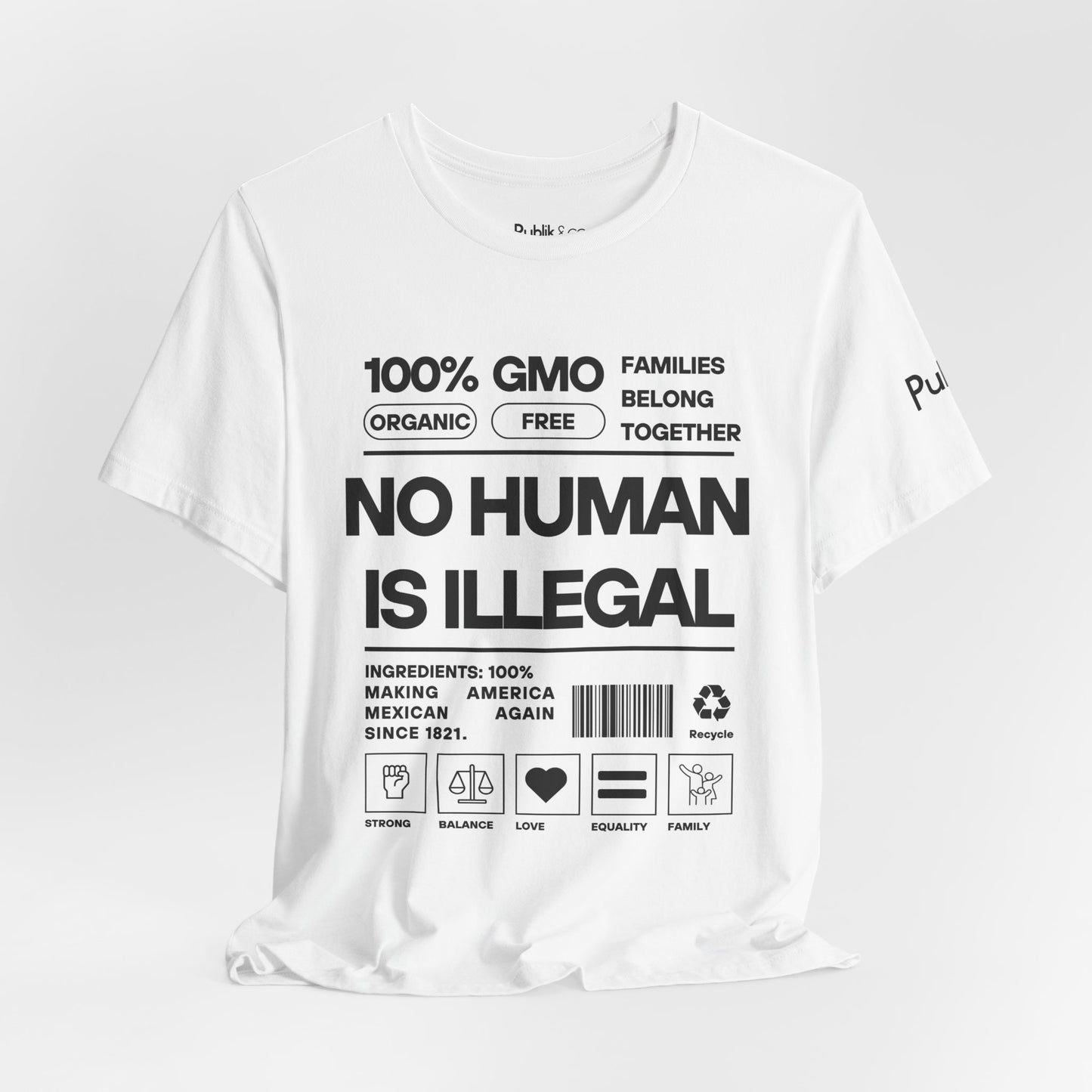 No Human Is Illegal  - Designer Graphic Tee - Urban Protest Unity Street Wear