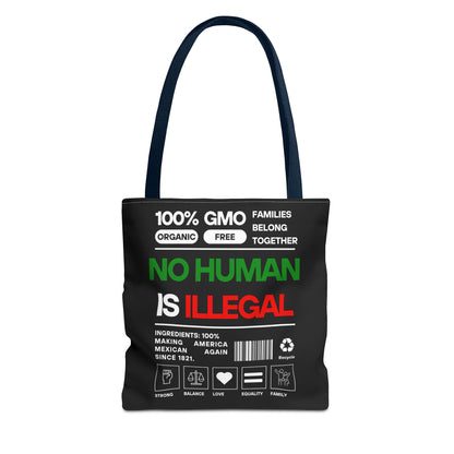 No Human Is Illegal - Urban Activist Tote Bag - Stylish Human Rights Power Bag with Designer Graphics