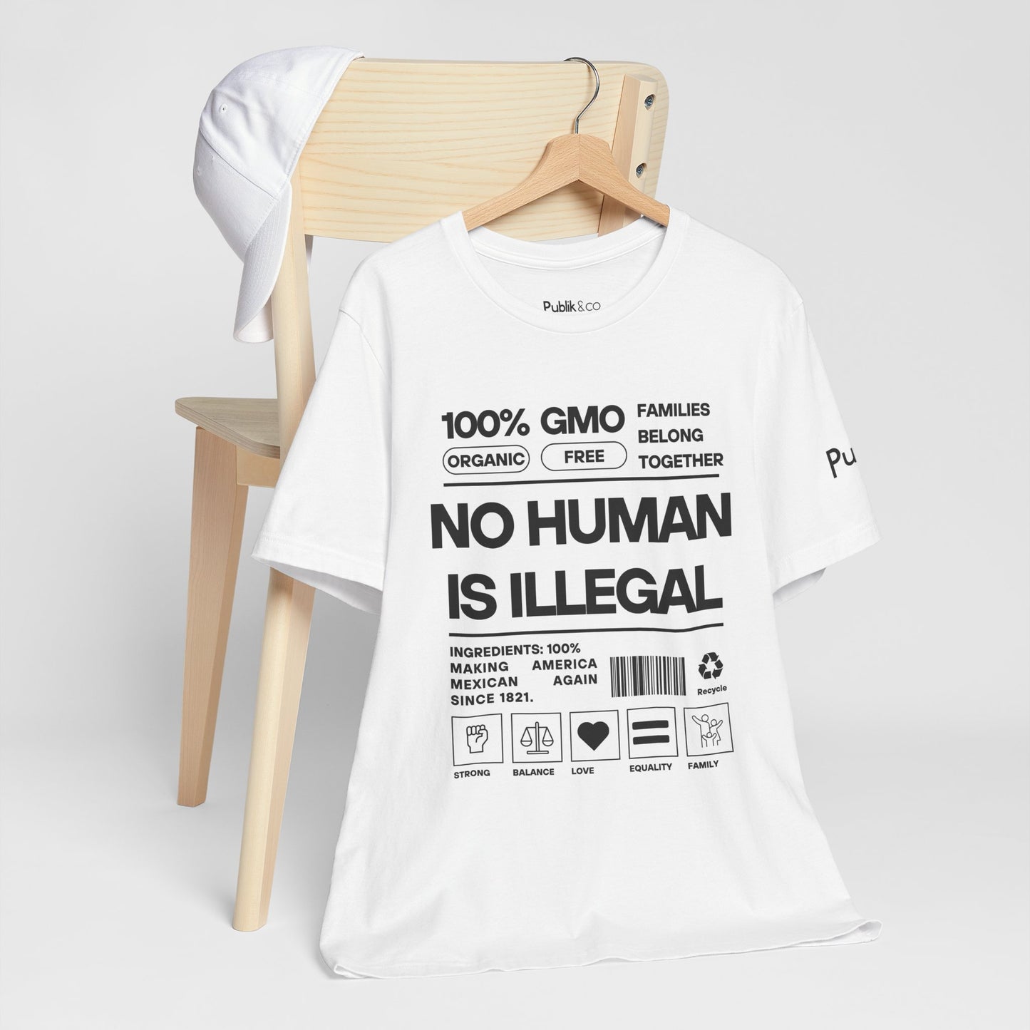 No Human Is Illegal  - Designer Graphic Tee - Urban Protest Unity Street Wear