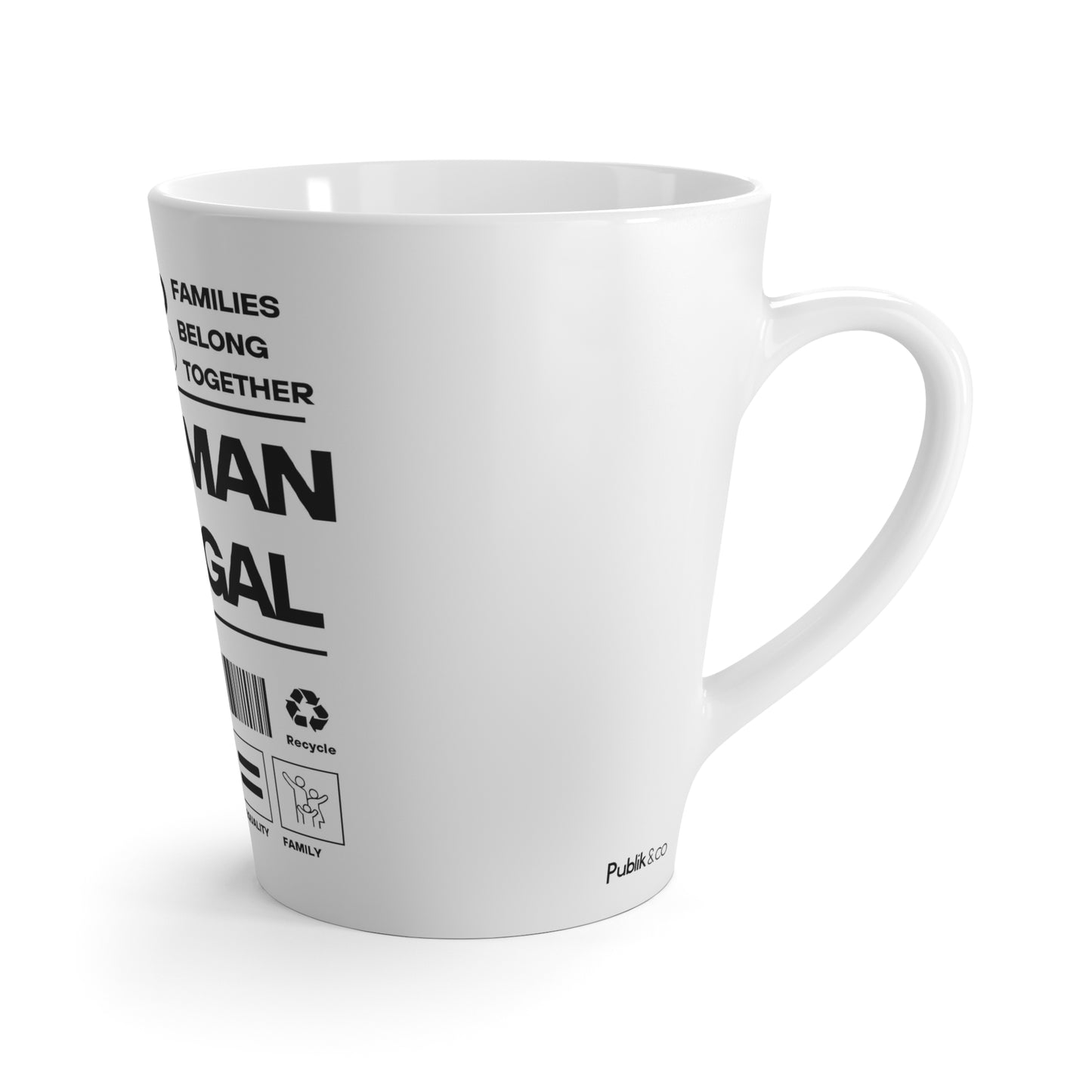 No Human Is Illegal - Latte Mug - Urban Human Rights Designer Graphic Mug