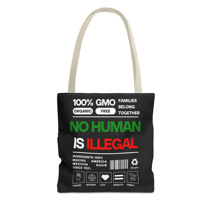 No Human Is Illegal - Urban Activist Tote Bag - Stylish Human Rights Power Bag with Designer Graphics