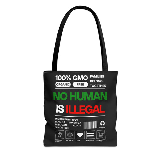 No Human Is Illegal - Urban Activist Tote Bag - Stylish Human Rights Power Bag with Designer Graphics