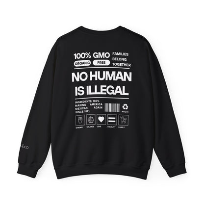 No Human Is Illegal Sweatshirt - Urban Protest Unity Street Wear Crewneck