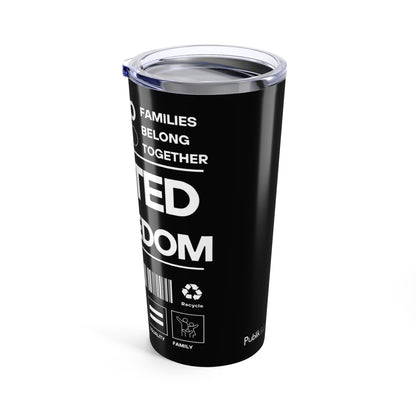 Rooted In Freedom Black and White -Tumbler 20oz