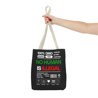 No Human Is Illegal - Urban Activist Tote Bag - Stylish Human Rights Power Bag with Designer Graphics