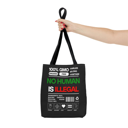 No Human Is Illegal - Urban Activist Tote Bag - Stylish Human Rights Power Bag with Designer Graphics